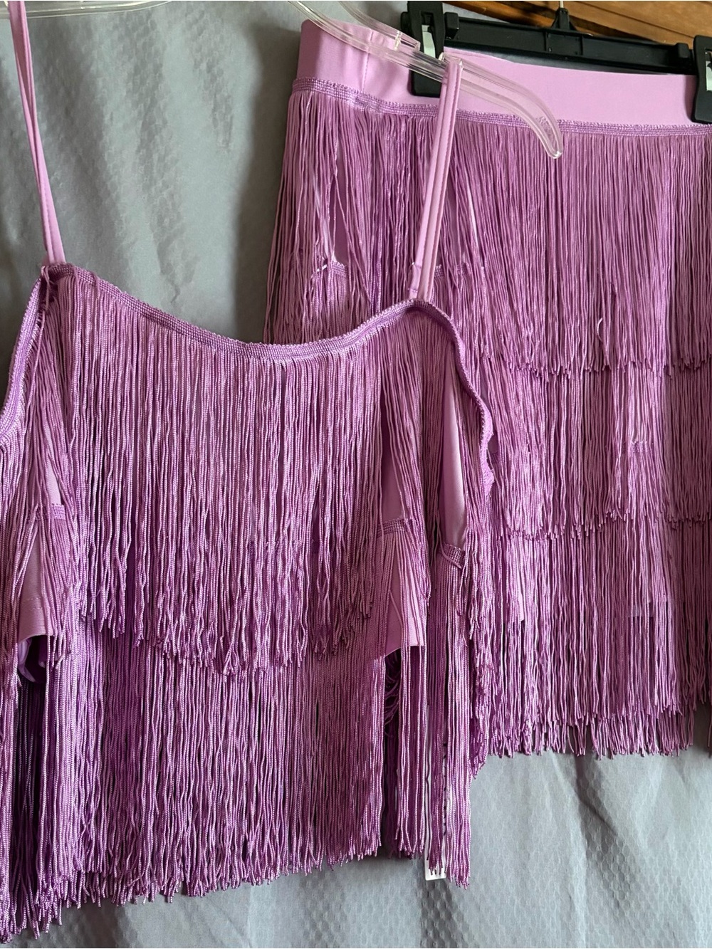 Lilac Fringe Crop Top & Skirt Set - Women - Picture 2 of 3